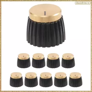 Núm khuếch đại AMP đàn Guitar 10x Push-on Đen + Mũ vàng cho bộ khuếch đại