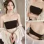 Áo ngực quây nữ Ngực vô hình Gợi cảm Ống Top Màu Ren Bên Quần Lót EMKK