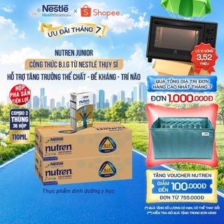 Bộ 2 Thùng 36 Hộp Sữa Pha Sẵn NESTLÉ NUTREN JUNIOR Thụy Sĩ Công Thức BIG Tăng Trưởng 110ML