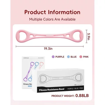 Dây kháng lực cho nữ, 2 Dây kháng lực cánh tay TPE dày, Hình 8 kháng lực tập thể dục Dây tập thể dục co giãn để tập Yoga Pilates Cánh tay chân chân Vai eo B
