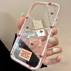 Ốp điện thoại mềm trong suốt chấm bi màu đỏ hoạt hình cho iPhone 17 16 15 14 13 12 11 Pro Max
