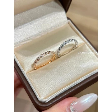 nhẫn bạc 925 nhẫn bạc Nhẫn Xoắn Bạc Nữ Ánh Sáng Sang Trọng Niche Retro Vàng 18K Hàng Nhỏ Kim Cương Xoắn Dây Nhẫn Cao Cấp Quà Tặng Kim Cương