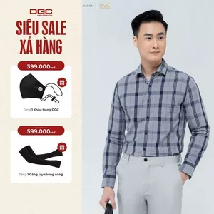 Áo sơ mi nam dài tay DGC Dáng suông Regular, Chất Vải Thoáng Mát - SASDBC24M