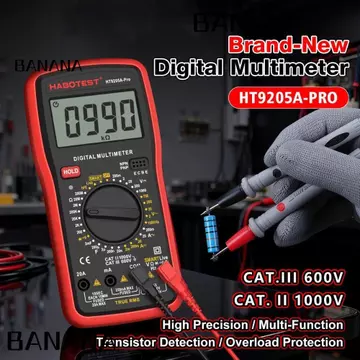 Đồng hồ vạn năng cầm tay BANANA1, Màn hình LCD Đồng hồ vạn năng kỹ thuật số có độ chính xác cao, Bộ chọn phạm vi quay Nhựa Đồng hồ vạn năng điện cầm tay Kiểm tra điện