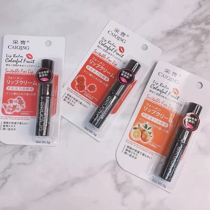 Caiqing Nhiều Màu Sắc Sức Sống Son Dưỡng Môi Nữ Đổi Màu Son Môi Dưỡng Ẩm Lâu Dài Dưỡng Ẩm Son Dưỡng Môi Màu Hồng Cam Rượu Vang Đỏ