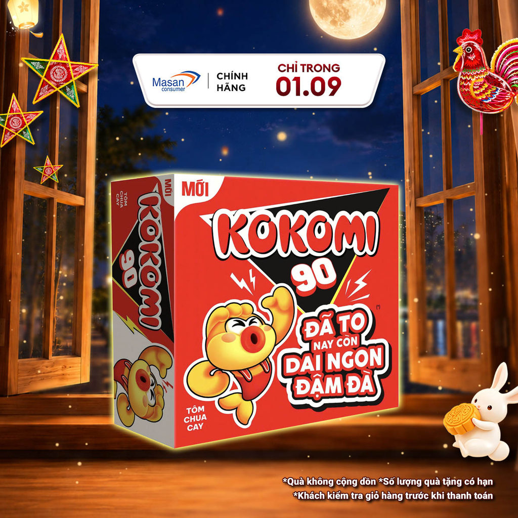 [Chọn vị] Mì Kokomi Đại 90 - Thùng 30 Gói x 90g (Bao bì có thể thay đổi theo đợt nhập hàng)