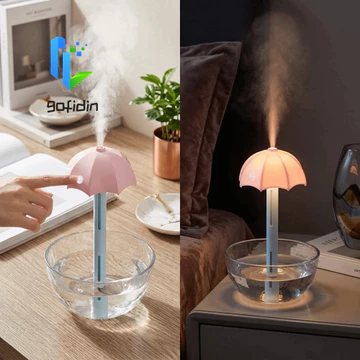 Máy tạo độ ẩm GOFIDIN, Máy phun sương Mini siêu nhanh nhỏ gọn, Thiết bị thiết thực Máy phun sương mềm mịn Máy tạo độ ẩm di động yên tĩnh hình ô sáng tạo Sử dụng phòng ngủ