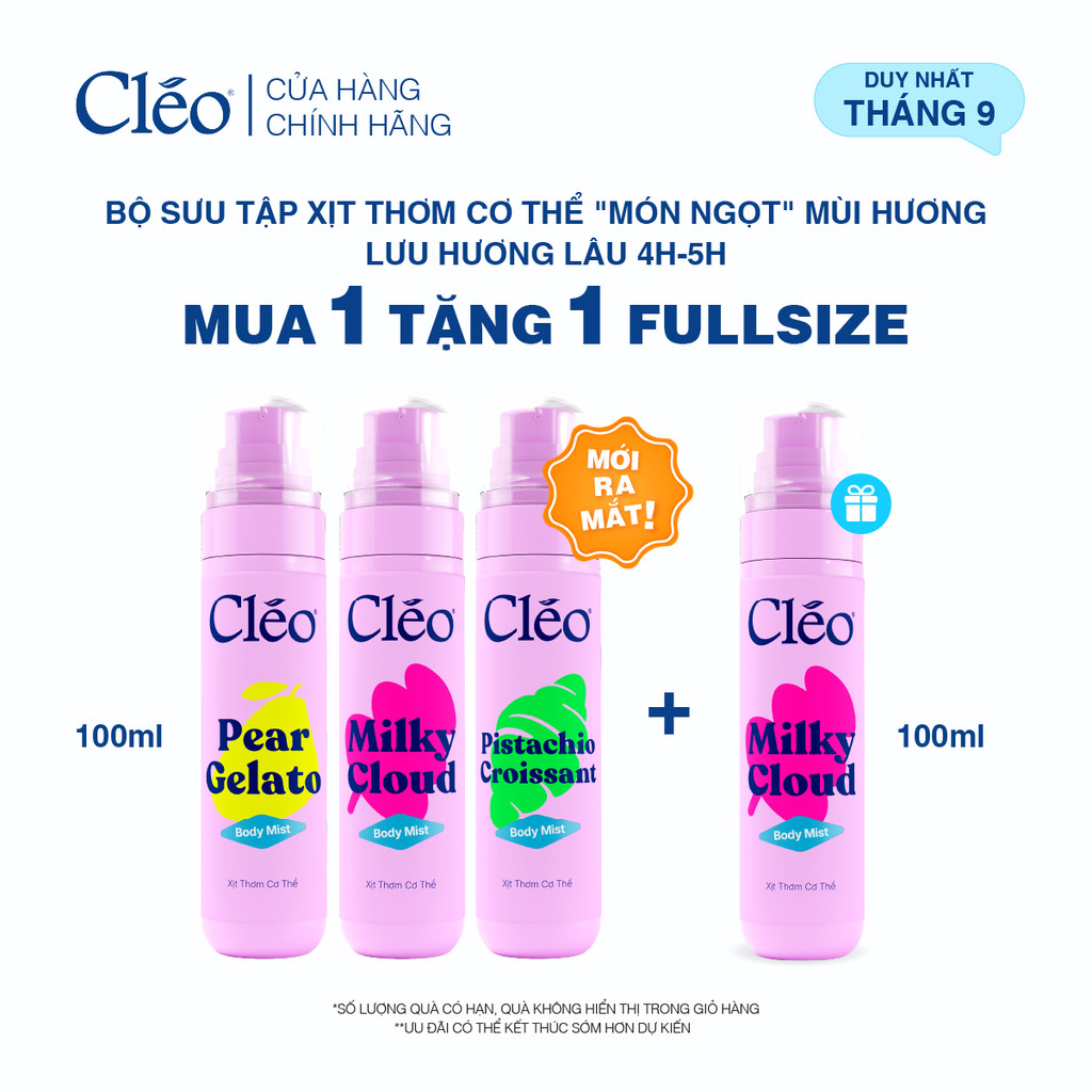 [QÙA TẶNG 313K] Xịt Thơm Toàn Thân Body Mist Cleo 100ml