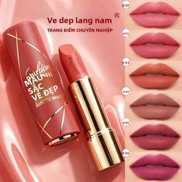 Son lì, lên màu chuẩn, dễ thoa, son bóng, son kem lì nhung, không dính cốc, son môi nữ lâu trôi.