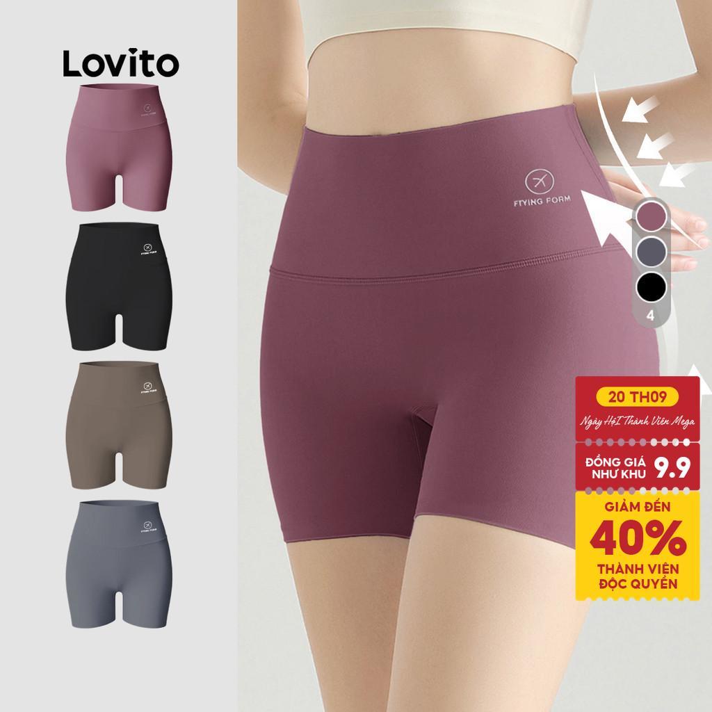 Quần short nữ Lovito Phong cách thường ngày hồng chạy bộ yoga thể dục thể thao nâng mông LNA140028