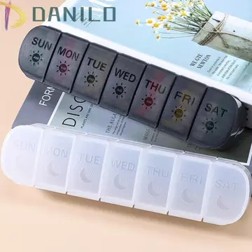 Hộp đựng máy tính bảng hộp đựng thuốc hàng tuần DANILO, Hộp đựng thuốc Vitamin 14 lưới, Hộp đựng đồ trang sức Mini có ngăn ngăn Hộp đựng thuốc 7 ngày chống rò rỉ cho du lịch