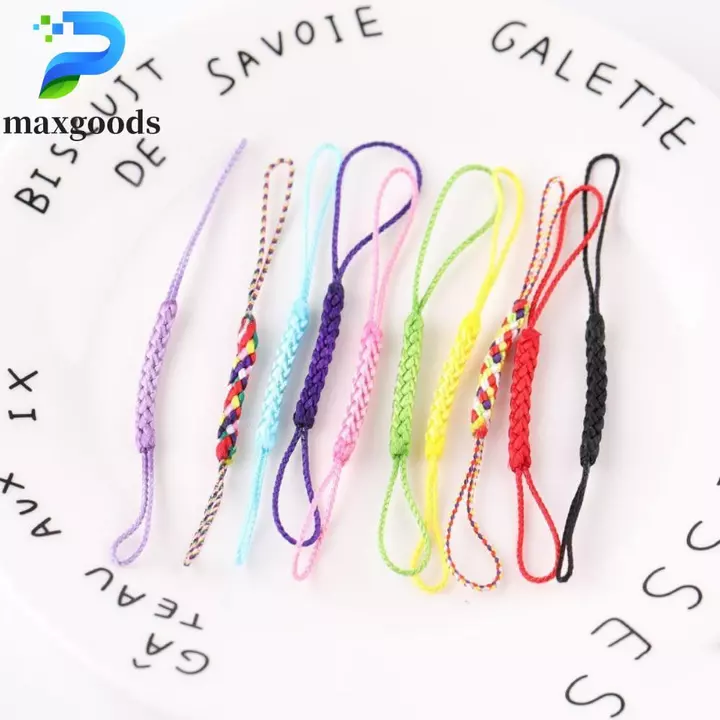 maxgoods MAXGOODS Diy Dây Điện Thoại, Dây Chìa Khóa Tay Dệt Kim Dây Đeo Điện Thoại, Dây Treo Điện Thoại Hai Đầu Màu Trơn Dệt Dây Điện Thoại Phụ Kiện Móc Khóa