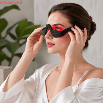 Máy mát xa mắt CODECOVED, Máy mát xa mắt chăm sóc ánh sáng LED Dụng cụ thư giãn mắt, Massage chăm sóc mắt EMS không dây 3D Sử dụng tại nhà