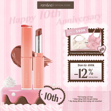 [Rom&nd] Son thỏi mềm mịn bền màu Hàn Quốc Romand Sheer Tinted Stick