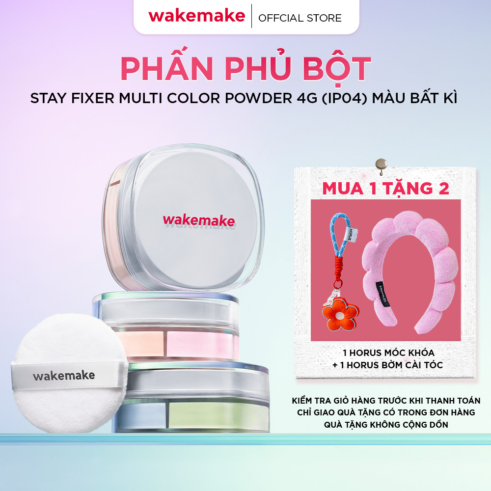 [ĐỘC QUYỀN] Phấn Phủ Dạng Bột WAKEMAKE Stay Fixer Multi Color Powder Ba Tông Màu Kết Hợp 4g