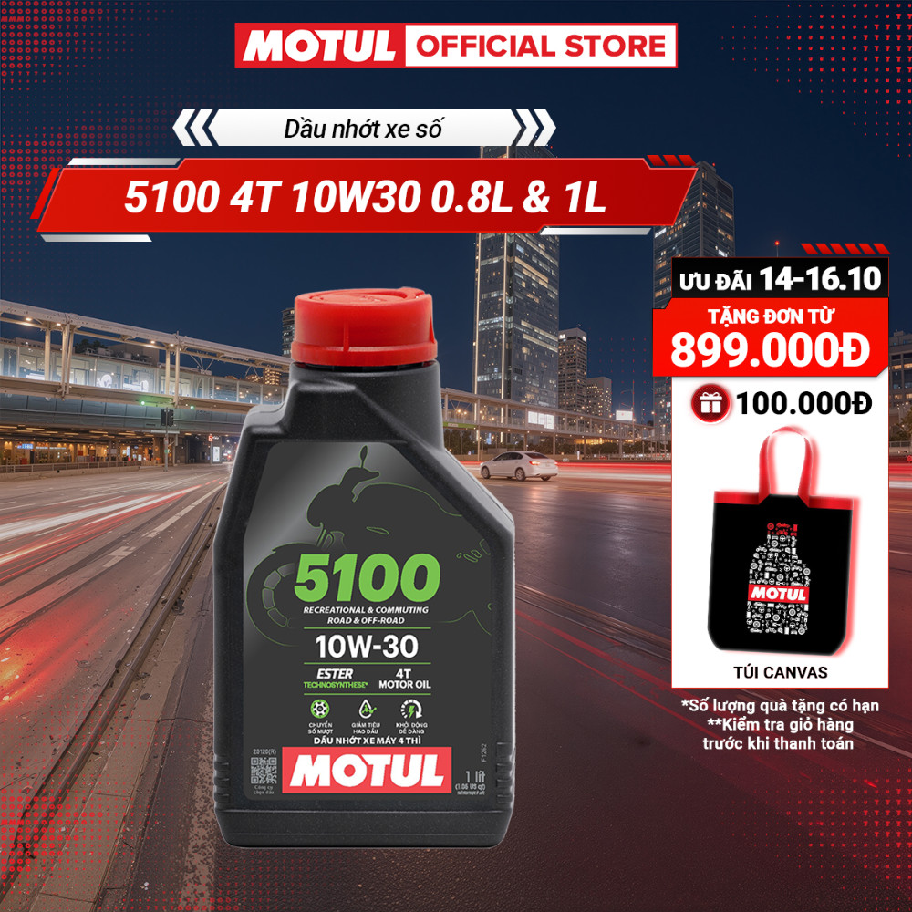 Dầu nhớt xe máy MOTUL 5100 4T 10W30 0.8L & 1L
