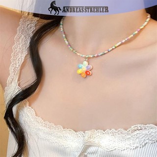 Onetimingfine Mới Bohemia Người Yêu Hàn Quốc Nhiều Màu Sắc Hoa Trái Tim Mặt Dây Chuyền Choker Nhựa Nhiều Màu Gạo Đính Hạt Vòng Cổ Dành Cho Nữ Bé Gái Quà Tặng VN