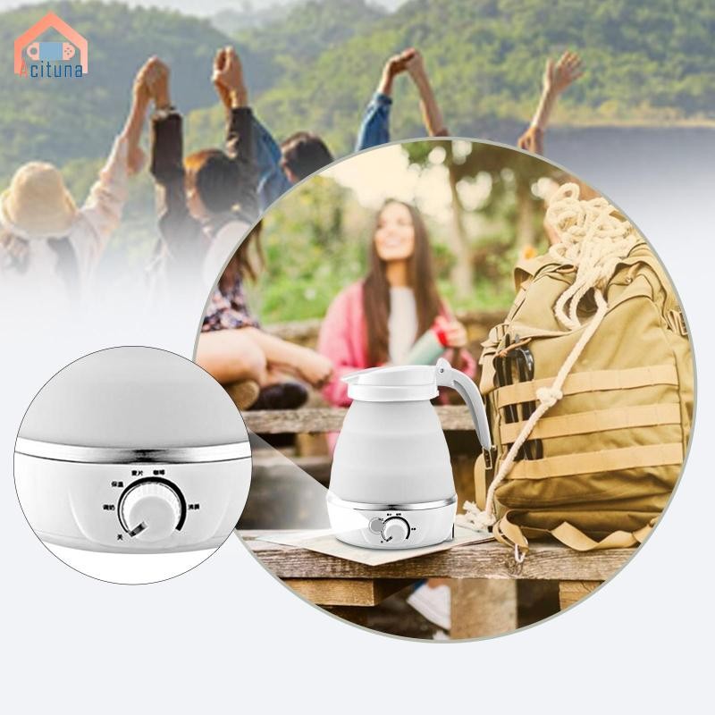 Acutuna Du Lịch Gấp Ấm Siêu Tốc Điện Nồi Hơi Nước 600ml Nhẹ Đun sôi Nhanh Nhỏ Nhỏ Gọn Dễ Dàng Bảo Quản Ấm Trà Có Thể Gập Lại