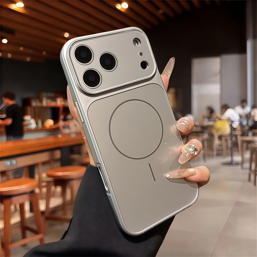 Ốp Điện Thoại Từ Tính Mờ Cho IPhone 17 Pro Max Air 13 14 15 16 Pro Max Chống Rơi Bảo Vệ Ống Kính Vỏ Cứng Vỏ Bảo Vệ Điện Thoại