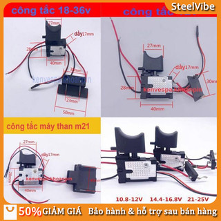 Công Tắc (Cò) Máy Khoan Pin 21V Chuyên Trị Máy Mất Thắng, Tích Hợp Điều Tốc, Đảo Chiều, Đèn LED & Chức Năng Thắng,