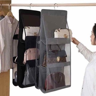 Túi treo đựng giỏ xách, túi sắp xếp đồ 3 tầng 6 ngăn