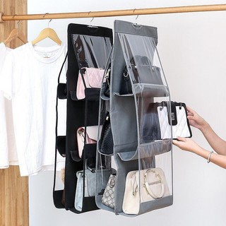 Túi treo đựng giỏ xách, túi sắp xếp đồ 3 tầng 6 ngăn