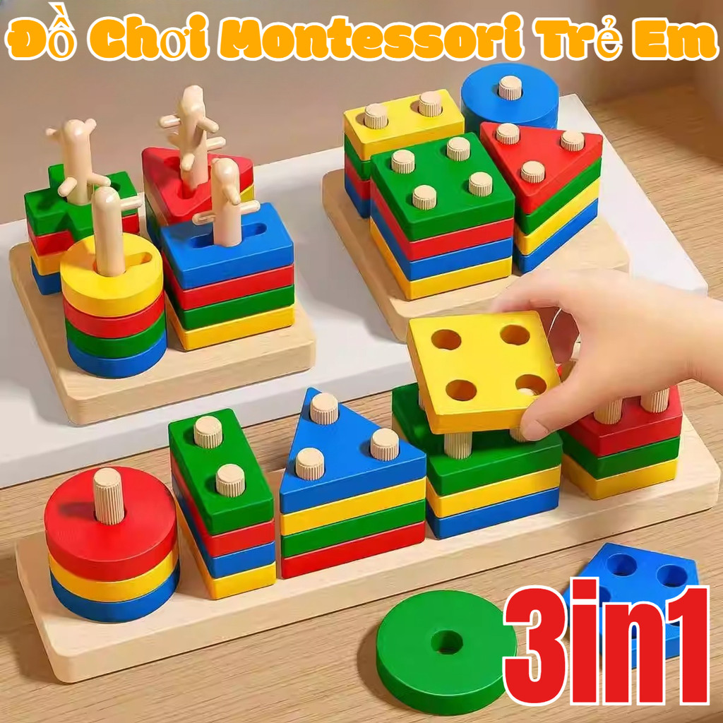 Đồ Chơi Montessori Trẻ Em 3in1,câu Cá Từ Tính Cho Trẻ Mới Biết đi,Nhiều Màu để Lựa Chọn,Phát Triển Vận Động Tinh