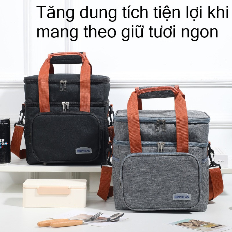 Túi đựng hộp cơm trưa giữ nhiệt, dung tích lớn, Túi giữ nhiệt Dày và cao hơn, chống thấm nước, tiện dụng đi du lịch