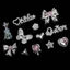 Set Charm Queen Chrome Bạc Đính Đá Pha Lê Hồng Bướm Nơ Guitar Trái Tim Cao Cấp Trang Trí Dép Y2K Luxury