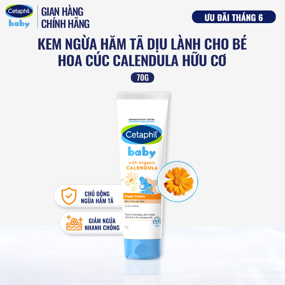 [HANNAH x CETAPHIL] Kem chống hăm tã dịu lành CETAPHIL BABY DIAPER CREAM CALENDULA 70G
