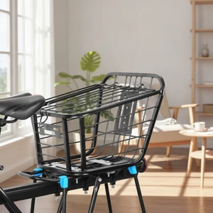 Giỏ Xe Đạp Phía Sau Có Nắp Chắc Chắn Xe Đạp Giá Đỡ Phía Sau Giỏ Xe Đạp Vận Chuyển Hàng Hóa Lâu Dài Chống Rỉ Sét Cho Người Đi Làm