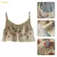 Pealike Nữ Mùa Hè Spaghetti Dây Crop Bãi Biển Ngày Lễ Móc Đan Rời Camisole Nhiều Màu Sắc Thêu Hoa Cổ Chữ V