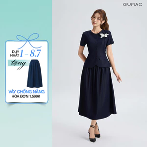 Set lẻ Áo Peplum Nữ GUMAC Xòe Nhẹ Tôn Dáng Thanh Lịch AG06036 - Chân Váy Midi GUMAC Xòe Nhẹ Thanh Lịch Tôn Dáng VG06037