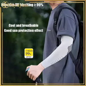Siyuyan Băng Tay Nam Chống Nắng Và Chống Tia UV Tay Dài Rời Thể Thao Mùa Hè Đi Xe Đạp Co Giãn Cao Băng Lụa Khuỷu Tay VN