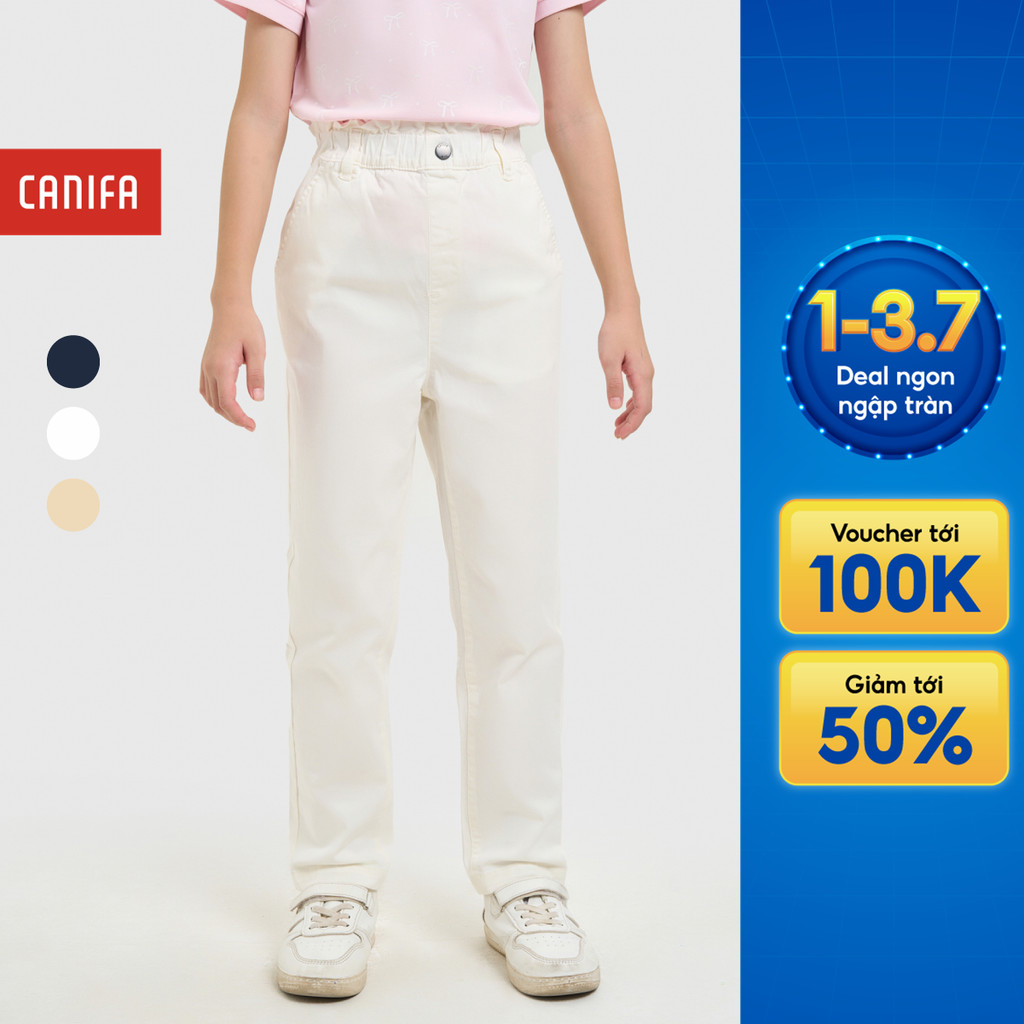 Quần khaki bé gái CANIFA cạp chun dáng vừa 1BK25S001
