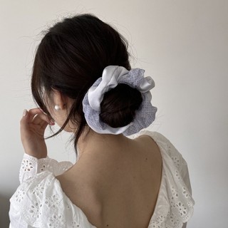 Kovoi / Phong Cách Hàn Quốc Tím Chấm Bi Màu Sắc Tương Phản Gạc Scrunchy Dây Tóc Tính Khí Nhẹ nhàng Tất Cả Trận Đấu Bóng Đầu Dây Buộc Tóc Vòng Tóc