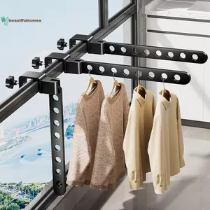 BeautifulHomeA Có Thể Gập Lại Xoay Quần Áo Ra Móc Treo Quần Áo Treo Tường Móc Treo Sấy Ra Tiết Kiệm Không Gian Nhôm Quần Áo Tổ Chức VN