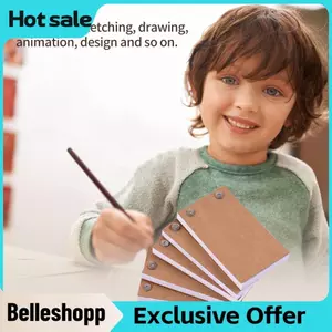 Belleshopp Bộ sách lật 5 gói với 300 trang & đóng gáy bằng vít - Giấy hoạt hình để phác thảo Hộp đèn vẽ Truy tìm Thiết kế sáng tạo hoạt hình Graffiti Art Flipbook Pad Nghệ sĩ