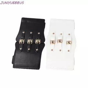 JUNYUE88US Da PU Cummerbund Giải Trí Vintage Khóa Kim Loại Corset Phù Hợp Với Nữ Dây Thắt Lưng Co Giãn