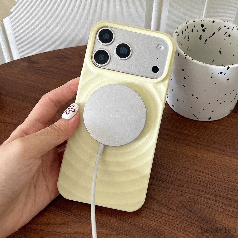 Ốp điện thoại mềm gợn sóng từ tính cho iPhone 17 Pro Max 17 Air 16 Plus 15 14 13 12 11 Vỏ bảo vệ chống sốc