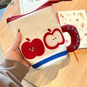 Bút Chì TUYỆT VỜI, Túi Đựng Bút Hình Trà Hoạt Hình, Có Tay Cầm Túi Văn Phòng Phẩm Dung Tích Lớn Học Sinh
