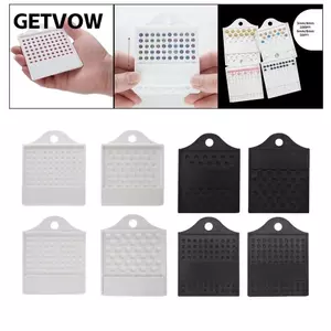 Bảng định cỡ hạt GETVOW, Dụng cụ đo lường bằng nhựa 3 / 4 / 6 / 8mm, Bộ đếm trượt lỗ treo trang sức Bộ sắp xếp hạt phân loại hạt