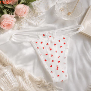THEGIRL8B Lưới Thông, Trái Tim Trong Suốt Quần Lót Nữ, Quần Lót Mỏng Dây Đeo Eo Thấp Quần Đùi T-back Ngày Lễ Tình Nhân