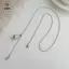 Mặt dây chuyền hình bầu dục tối giản Drop Ba Chain Nelace Lariat Trang sức dành cho nữ Váy Baless Phụ kiện tiệc tốt nghiệp [Mina]