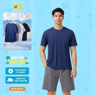 Áo thun thể thao YODY Sport form regular dệt jacquard thoáng khí siêu nhẹ MATS25S177