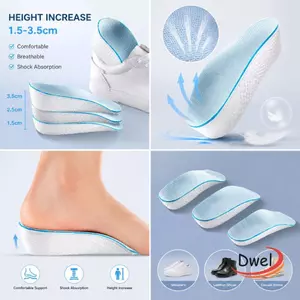 Đế tăng chiều cao DWEL, Chức năng nâng gót Thiết kế vô hình Miếng đệm nâng gót chân, Chống trượt mềm 1,5 / 2,5 / 3,5CM Đệm thể thao xốp EVA Đế lót nam nữ