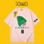 BKMK Tide Print Teen Nam Nữ Tay Ngắn Xù Đẹp Trai 100% Cotton Cao Cấp Rời Đa Năng Top Cặp Đôi 0704