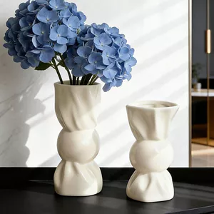 Bắc Âu Gốm Kẹo Bình Pháp Vintage Kem Màu Ins Phong Cách Cao Cấp Để Bàn Hoa Cho Lối Vào Trang Trí Phòng Khách Tối Giản Nhà Thẩm Mỹ