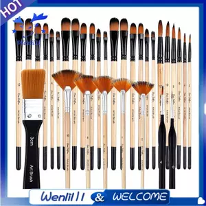 Bộ cọ sơn 32 miếng, Dòng nghệ sĩ, dành cho nghệ sĩ và người mới bắt đầu vẽ tranh Acrylic, dầu, màu nước, bầu