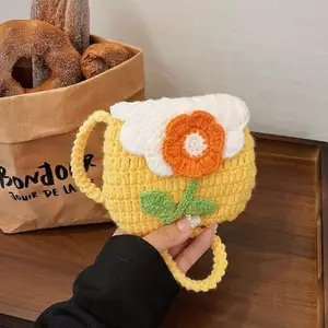Túi Messenger Trẻ Em Dễ Thương Phong Cách Mới Túi Dệt Thành Phẩm Tươi Hoa Móc Túi Bé Gái Thay Đổi Túi Nhỏ